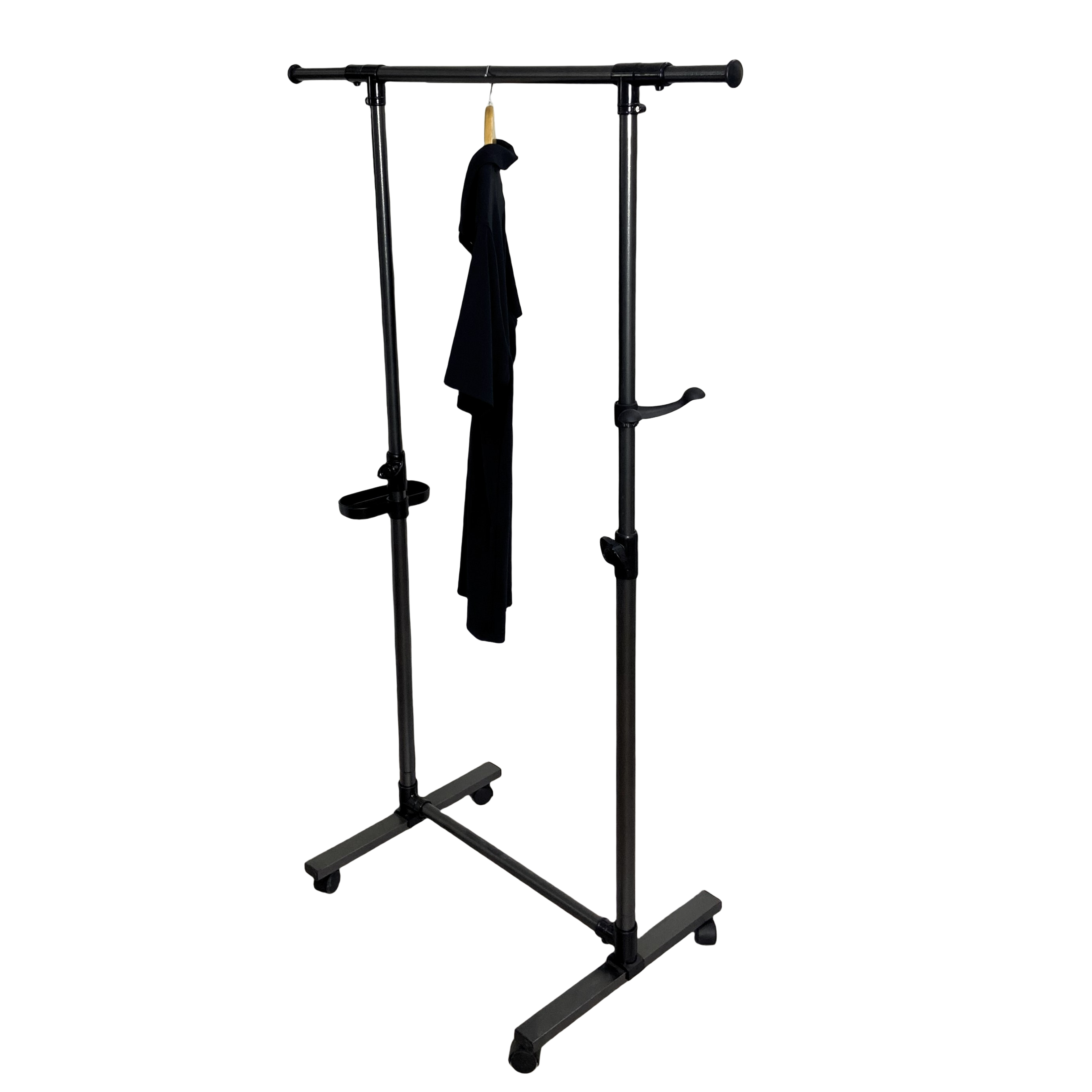 Short Clothing Racks for Hanging Clothes with Bottom Shelves and Wheels Heavy Duty Rolling Clothes-UH Decor-Default-Urbanheer