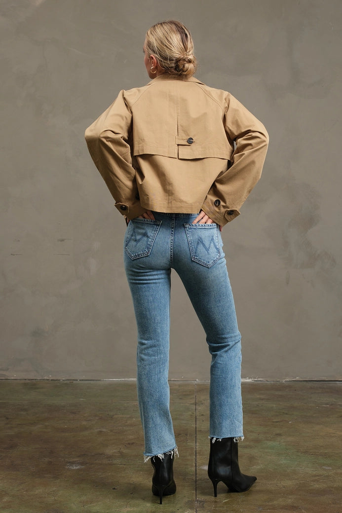 Short Double-Breasted Trench Jacket