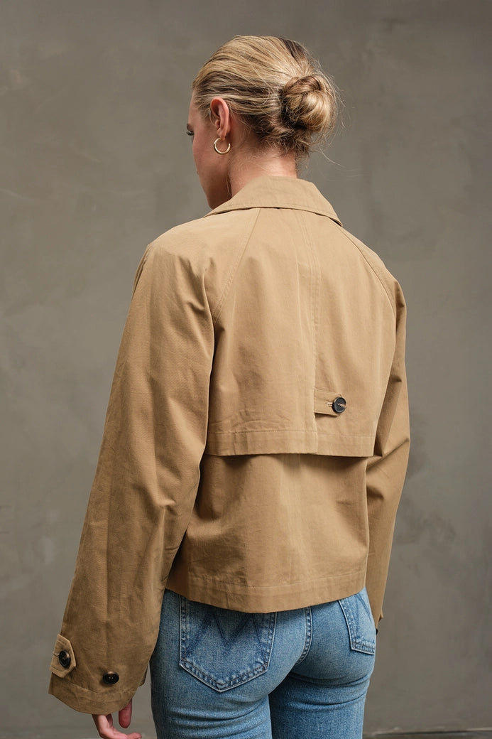 Short Double-Breasted Trench Jacket