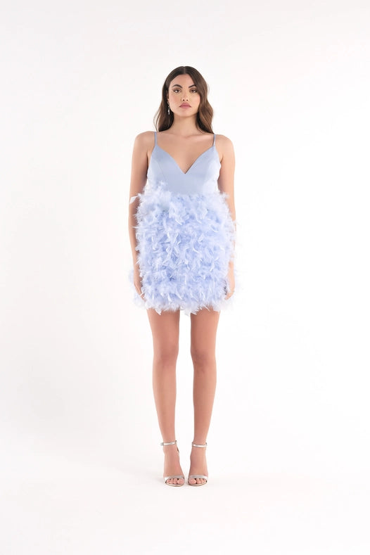 Short Dress with Ruffle Sleeves (Copy)-Dress-Kuea Italian Style-Azure-38-Urbanheer