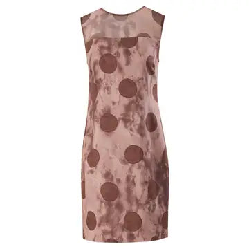 Short Printed Dress with Tulle Detail