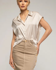 Short Sleeve Blouse Beige-Blouse-Tantra-S-Beige-Urbanheer