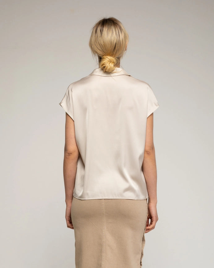 Short Sleeve Blouse Beige-Blouse-Tantra-S-Beige-Urbanheer