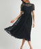 Short Sleeve Lace Midi Dress Black-Dress-Endless Blu-S-Black-Urbanheer