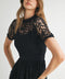 Short Sleeve Lace Midi Dress Black-Dress-Endless Blu-S-Black-Urbanheer