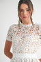 Short Sleeve Lace Midi Dress White-Dress-Endless Blu-S-White-Urbanheer