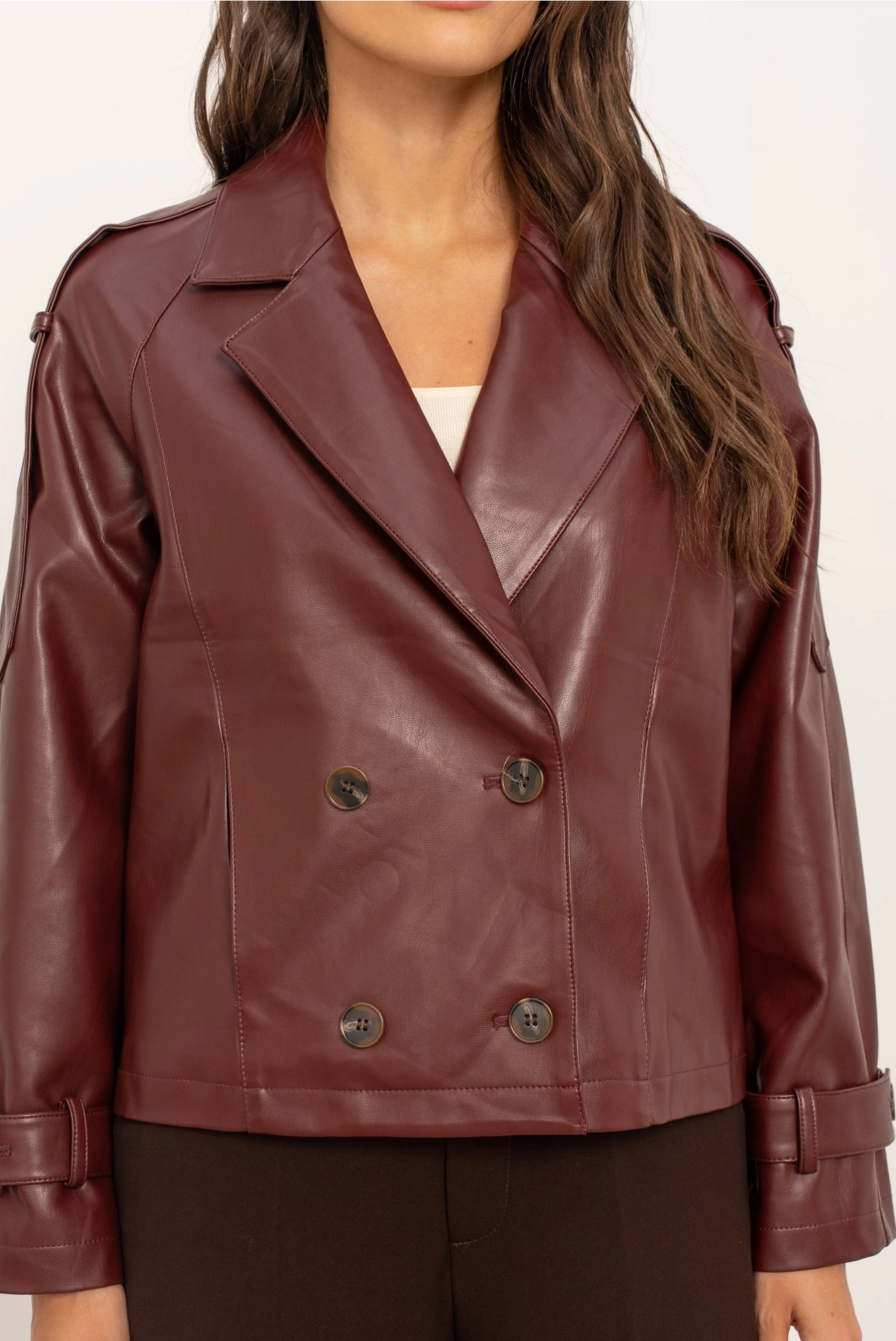 Short Vegan Leather Jacket
