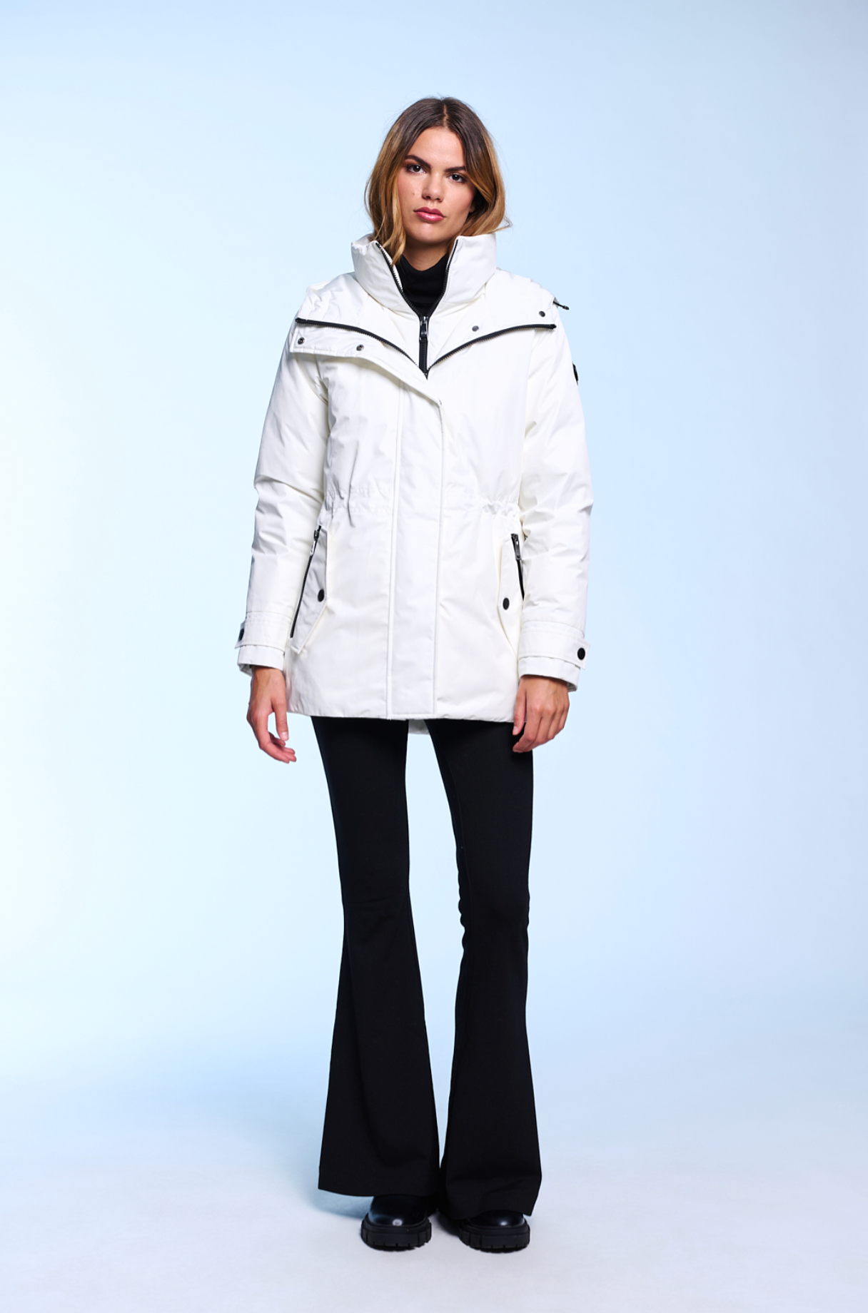 Short Women's Parka Fixed Yoke with Custom Double-slider Zipper