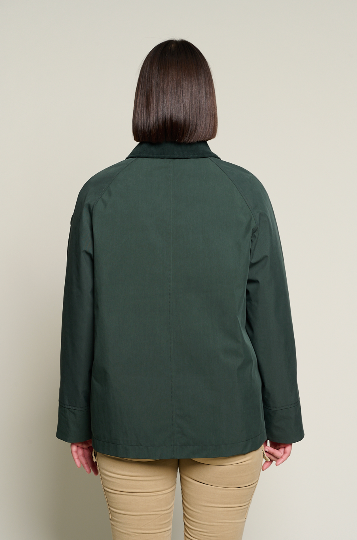 Short Women’s Parka with Corduroy Collar