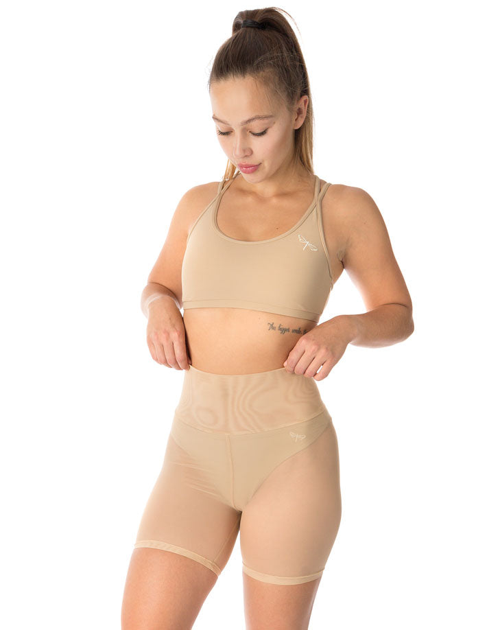 Short mesh leggings Zoe-Activewear-Dragonfly-nude mesh-XS-Urbanheer