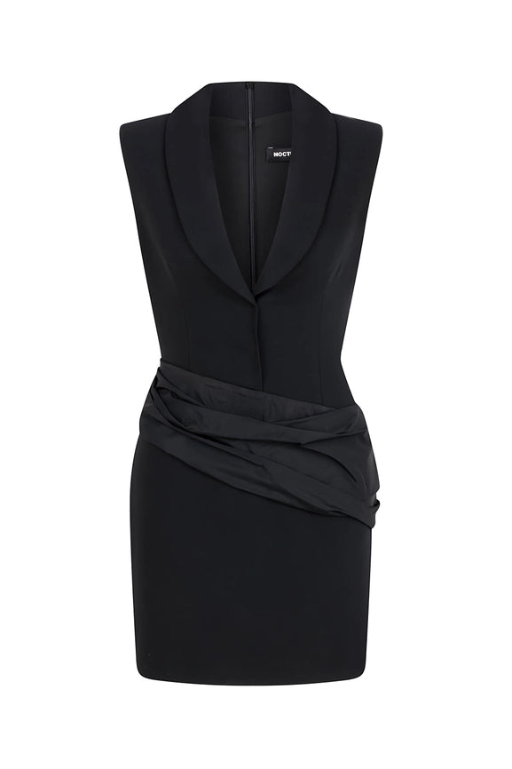 Shoulder Pad Mini Dress-Dress-NOCTURNE-XS-Black-Urbanheer