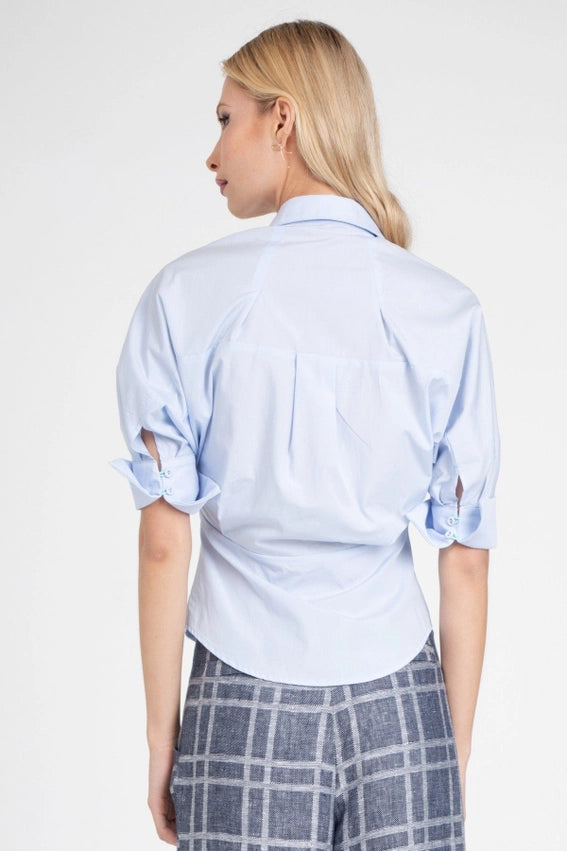 Sibella Dolman Sleeve Shirt Sky Blue-Shirt-Eva Franco-2-Urbanheer