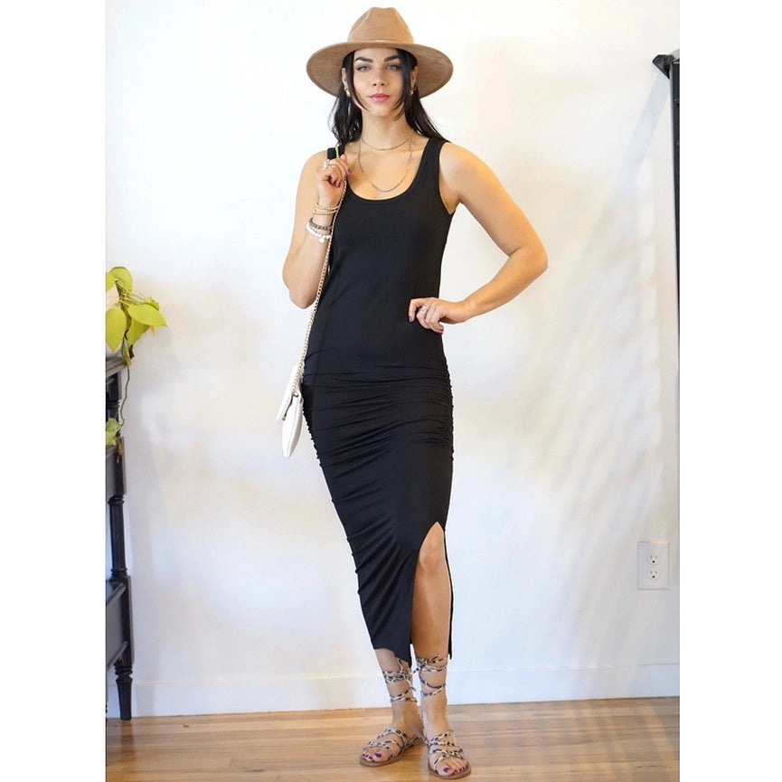 Side Hustle Maxi Dress Black-Dress-Skivys-XS-black-Urbanheer