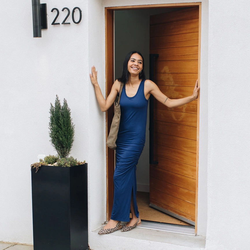 Side Hustle Maxi Dress Navy-Dress-Skivys-XS-navy-Urbanheer