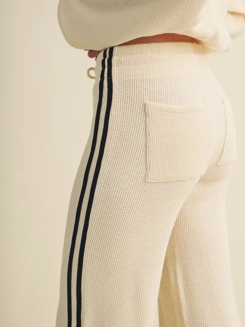 Side Stripe Cozy Waffle Knit Pants