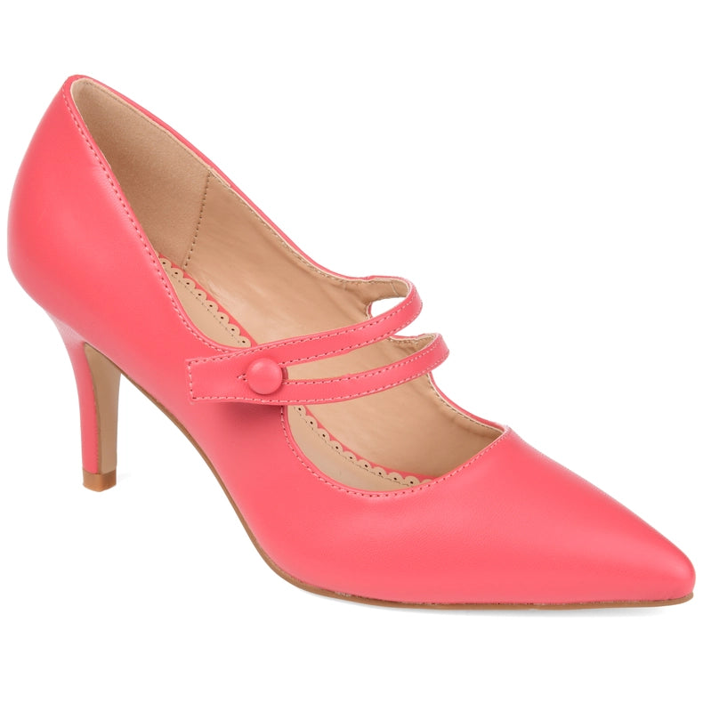 Sidney Stiletto Pump Heel in Faux Leather-Pump-Journee Collection-8-Coral-Urbanheer