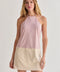 Sidney Suede Color Block Halter Mini Dress