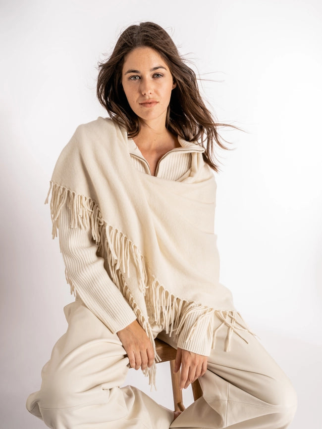 Sienna Cashmere Shawl Ivory-Shawl-Bel Cashmere S.C.-200 cm-Urbanheer