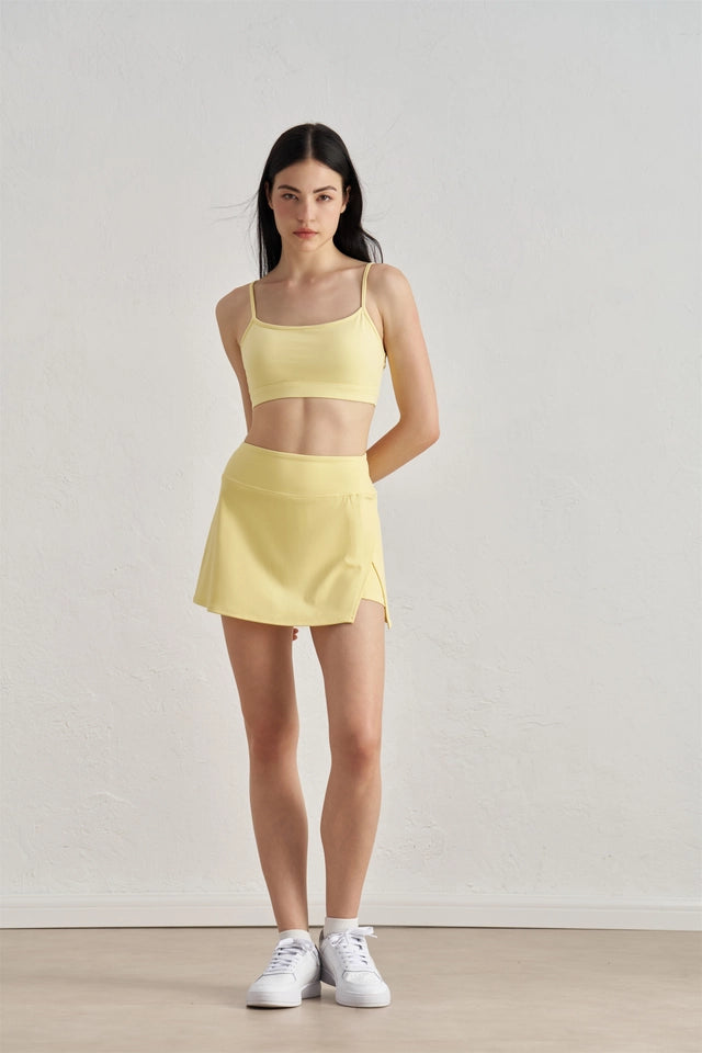 Sienna Sports Bra & A-Line Active Skirt 2PC Activewear Set Soft Butter-Set-91thelabel-S-Soft Butter-Urbanheer