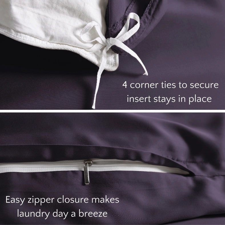 Signature Bamboo Viscose Duvet Cover Set - Royal Purple-Set-Bamboo Is Better-Full/Queen-Urbanheer