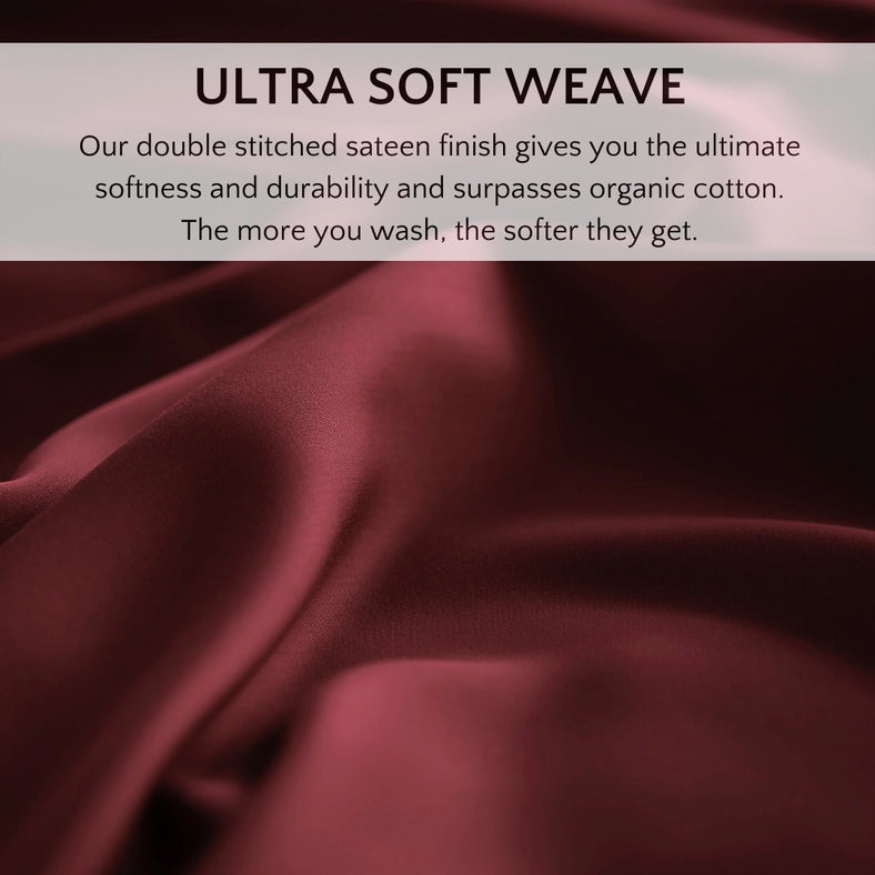 Signature Bamboo Viscose Duvet Cover Set - Ruby Red-Set-Bamboo Is Better-Full/Queen-Urbanheer