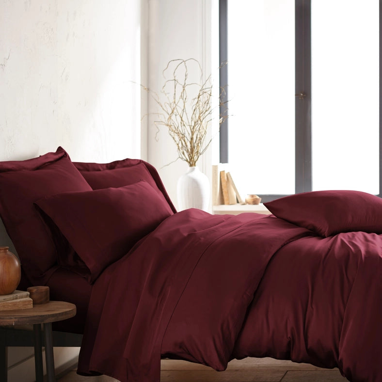 Signature Bamboo Viscose Duvet Cover Set - Ruby Red-Set-Bamboo Is Better-Full/Queen-Urbanheer