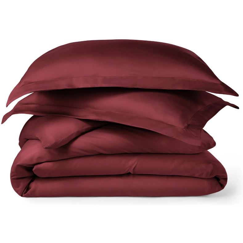 Signature Bamboo Viscose Duvet Cover Set - Ruby Red-Set-Bamboo Is Better-Full/Queen-Urbanheer