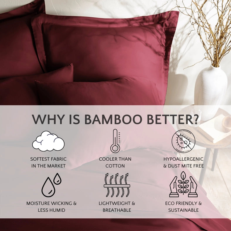 Signature Bamboo Viscose Duvet Cover Set - Ruby Red-Set-Bamboo Is Better-Full/Queen-Urbanheer