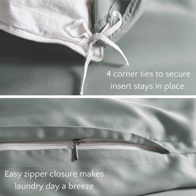 Signature Bamboo Viscose Duvet Cover Set - Silver-Set-Bamboo Is Better-Full/Queen-Urbanheer