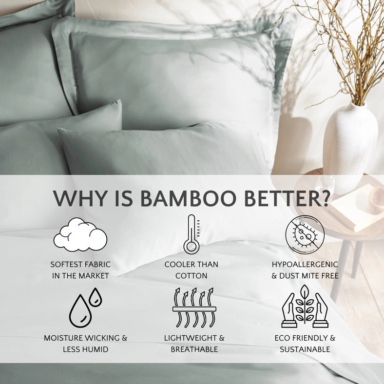 Signature Bamboo Viscose Duvet Cover Set - Silver-Set-Bamboo Is Better-Full/Queen-Urbanheer