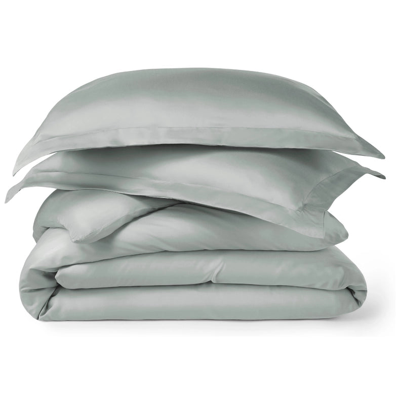 Signature Bamboo Viscose Duvet Cover Set - Silver-Set-Bamboo Is Better-Full/Queen-Urbanheer