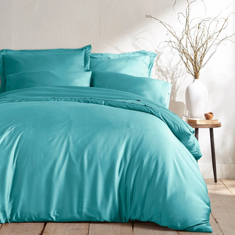 Signature Bamboo Viscose Duvet Cover Set - Tiffany Blue-Set-Bamboo Is Better-Full/Queen-Urbanheer