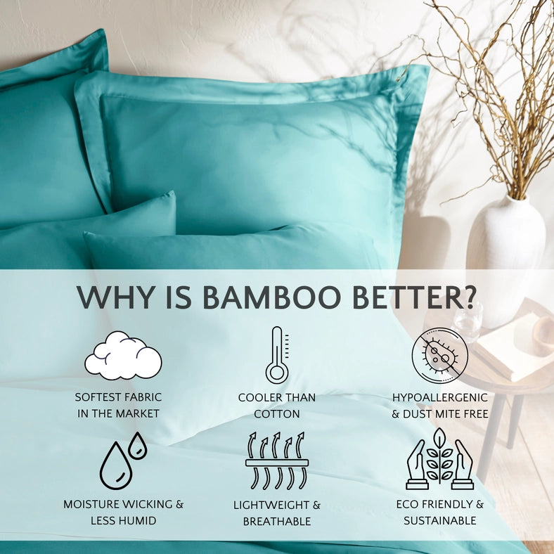 Signature Bamboo Viscose Duvet Cover Set - Tiffany Blue-Set-Bamboo Is Better-Full/Queen-Urbanheer