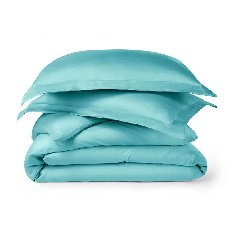 Signature Bamboo Viscose Duvet Cover Set - Tiffany Blue-Set-Bamboo Is Better-Full/Queen-Urbanheer