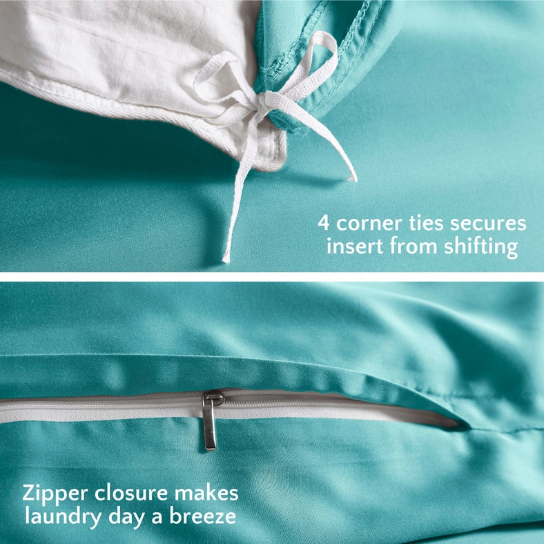 Signature Bamboo Viscose Duvet Cover Set - Tiffany Blue-Set-Bamboo Is Better-Full/Queen-Urbanheer