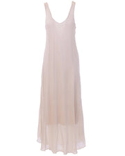 Silk Blend Hollywood Maxi Dres-Dress-Cadenza Italy Ltd-One Size-Cream-Urbanheer