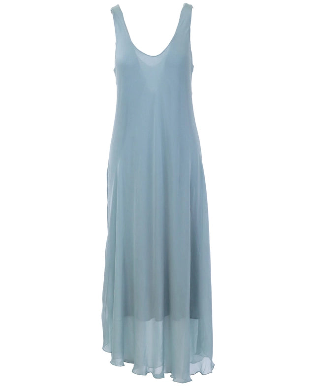 Silk Blend Hollywood Maxi Dres-Dress-Cadenza Italy Ltd-One Size-Sage Green-Urbanheer