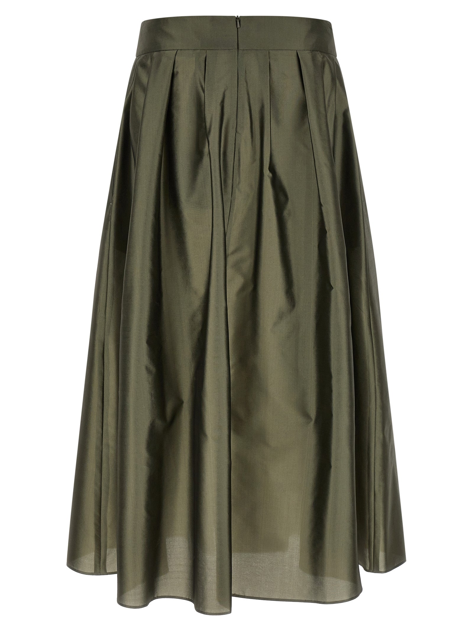 Silk Blend Organza Pleated Skirt