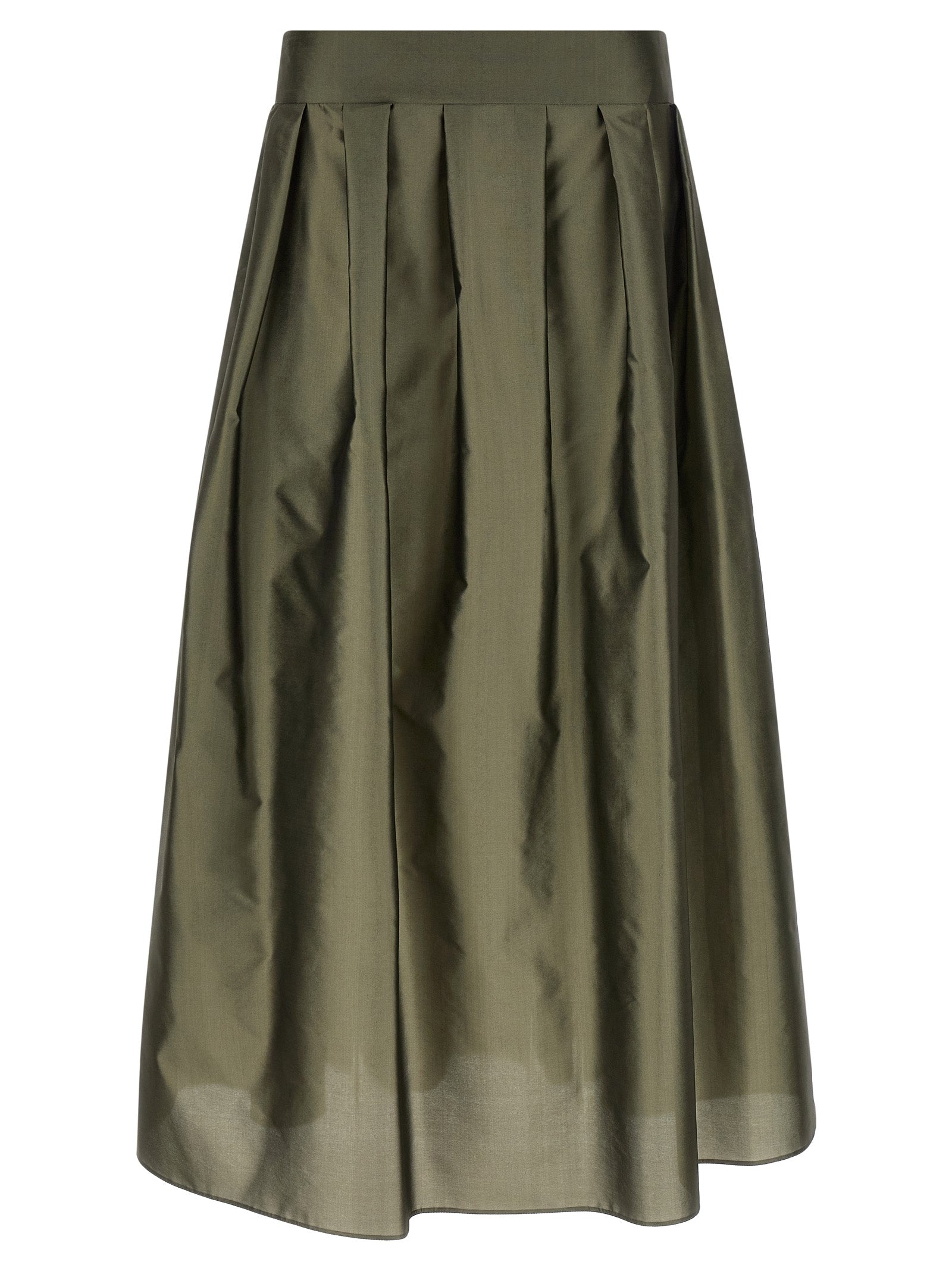 Silk Blend Organza Pleated Skirt