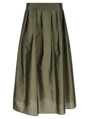Silk Blend Organza Pleated Skirt