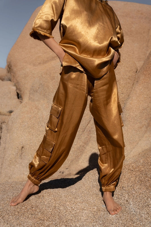 Silk Cargo Trousers-Trousers-A Perfect Nomad-S-COCO-Urbanheer