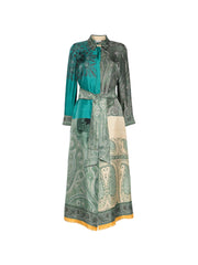 Silk Paisley Print Button Dress for Comfort