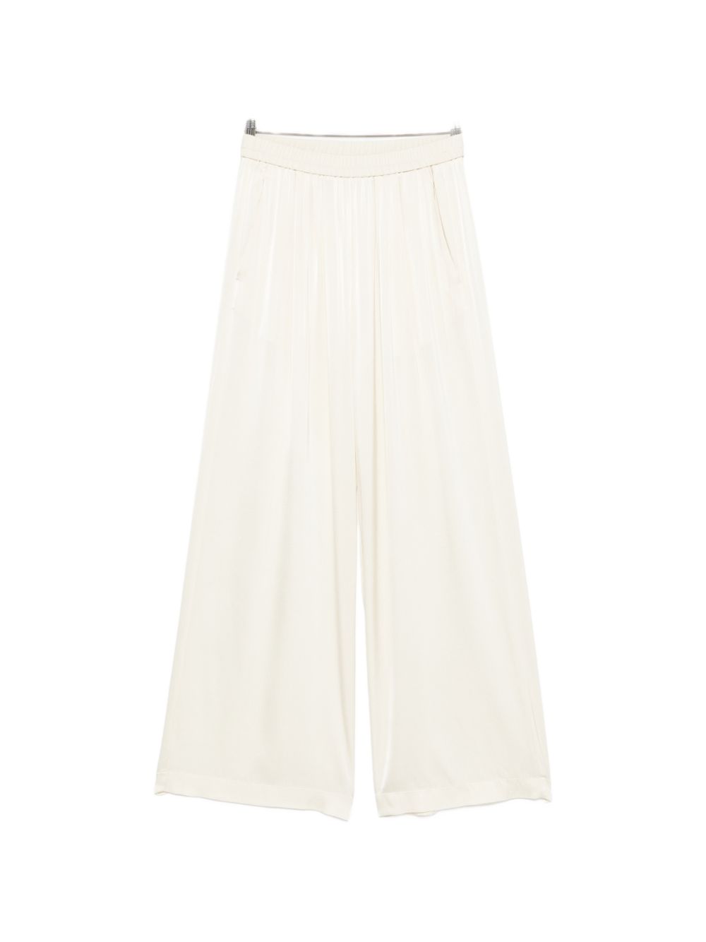 Silk Satin Trousers with Elastic Waistband for Comfort