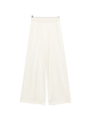 Silk Satin Trousers with Elastic Waistband for Comfort