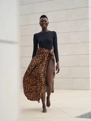 Silk Scarf-Sarong in Leopard Print-Scarf-Bel Cashmere S.C.-51.2 x 51.2 in (130 x 130 cm)-Leopard Print-Urbanheer