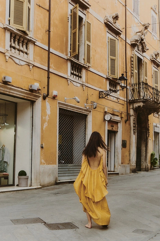 Silk Syros Dress YELLOW-Dress-A Perfect Nomad-OS-Urbanheer
