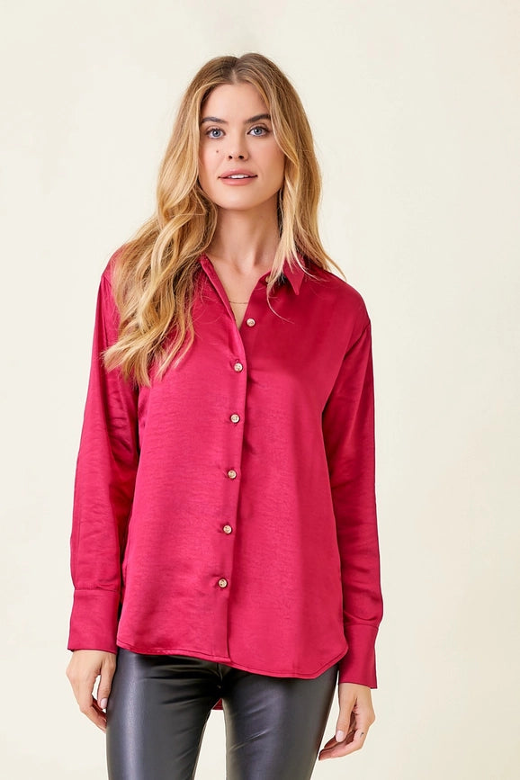 Silky Shirt-Shirt-Mystree-S-Fuchsia-Urbanheer