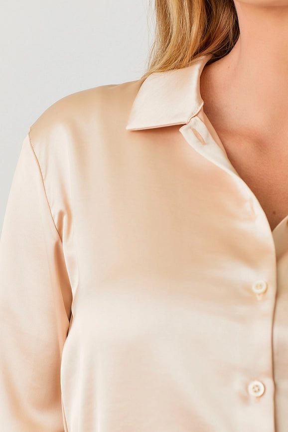 Silky Relaxed Shirt Blush-Shirt-Mystree-S-Blush-Urbanheer