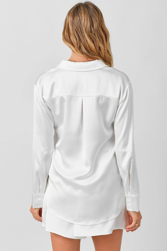 Silky Relaxed Shirt White-Shirt-Mystree-S-White-Urbanheer