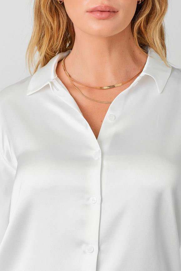 Silky Relaxed Shirt White-Shirt-Mystree-S-White-Urbanheer